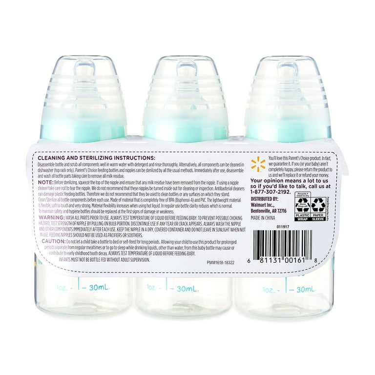 Baby Set, Parent's Choice 3 Pk Bottles, Avent