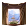 thumbnail image 1 of Tapiz de pared con diseño de ventana, 150 x 130 cm, microtela, fibra, 1 of 2