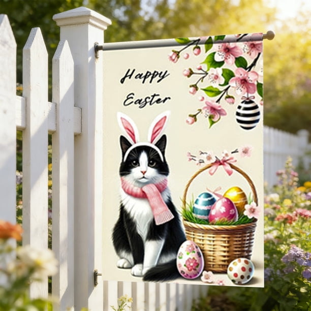 Yusimy Easter Garden Flag Festive Holiday Design for Outdoor Yard Lawn Porch Home Easter Decor