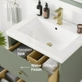 thumbnail image 3 of Eviva Green 24"W x 18"D Vintage Green Bathroom Vanity with White Porcelain Countertop and Integrated Sink, 3 of 10