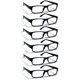 thumbnail image 1 of Paquete de 6 gafas de lectura Boost Eyewear negras +2.00 para hombres/mujeres, 1 of 8