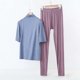 thumbnail image 1 of TaTaai Womens high neck pajama set, 3/4 sleeves, solid color modal, casual trendy, breathable skin-friendly, comfortable fit, great for spring & autumn bedtime & relaxation Gift, 1 of 5