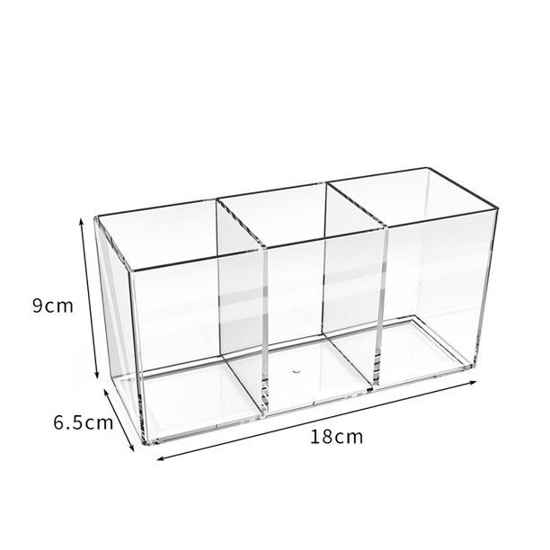 Organizador de maquillaje, bote de plástico para brochas de maquillaje, almacenamiento acrílico para soporte de cosméticos, contenedor de almacenamiento de cosméticos de escritorio