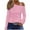 Pink, variant on Scyoekwg Womens Blouses T Shirt Casual Comfy Loose Round Neck Cold Shoulder Tops Dressy Blouse Lightweight Long Sleeve Tops Solid Color Blouse (White,L)