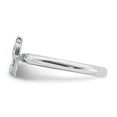 thumbnail image 3 of Sterling Silver Stackable Expressions Rhodium Aquamarine Cross Ring - Size 5, 3 of 3