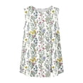 thumbnail image 4 of NTACZA Button Down Womens Tops Ditsy Floral Casual Crew Neck Tank Tops Sleeveless Relaxed Vacation Size L, 4 of 6