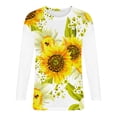 thumbnail image 4 of Camisas Para Mujer Moda O-Cuello Casual Tres Cuartos Estampado de Girasol Tops Camiseta Blusa Odeerbi ODB126706, 4 of 5