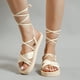 thumbnail image 2 of Sandalias planas con correa de tela de suela suave para mujer, antideslizantes, resistentes al desgaste, cómodas, tendencia de moda, 2 of 5