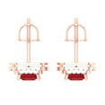 thumbnail image 4 of 1.96 ct Screw-Back Stud Earrings for Women | 5mm Princess Cut Simulated Ruby | 14K Rose Gold, 4 of 5
