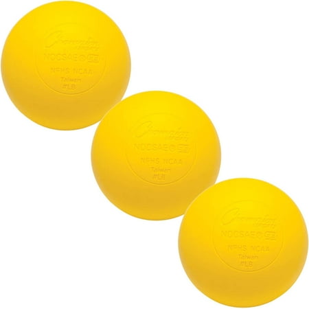 Champion Sports Lacrosse Balls: Official Size Sporting Goods Equipment for Professional College & Grade School Games Practices & Recreation – NCAA NFHS and SEI Certified – 3-Pack – Yellow Champion Sports Lacrosse Balls: Official Size Sporting Goods Equipment for Professional College & Grade School Games Practices & Recreation – NCAA NFHS and SEI Certified – 3-Pack – Yellow