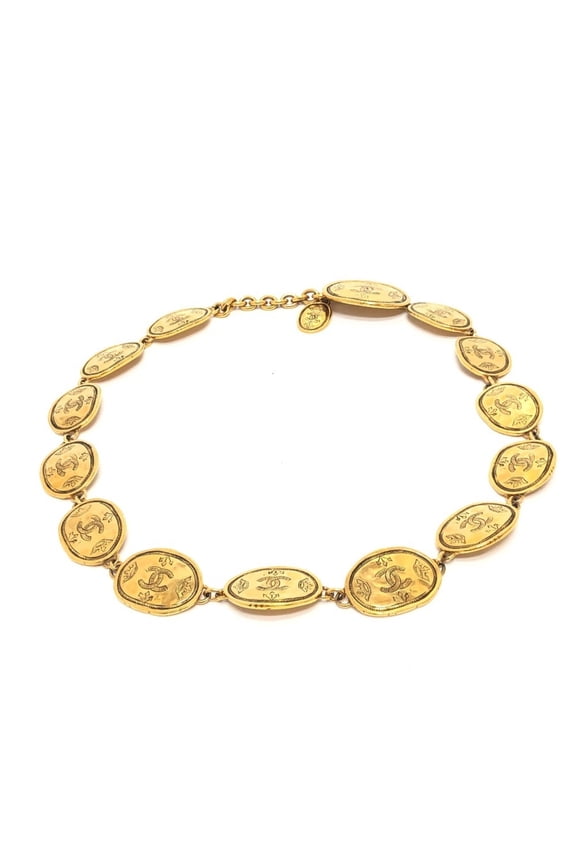 Pre-Owned CHANEL Chanel 2.6 Coco Mark Medal Chain Belt Metal Ladies Gold (Good)