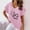 Pink#1, variant on Summer Tops Viikei Womens Tops Short Sleeve Blouse,Women V-neck Print T-Shirts Fashion Comfortable Female Blouses Pink S