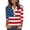 Wide Stripe Flag-C, variant on Ronuti Womens T-shirts 3/4 Sleeve Henley Tops for Women Ladies Premium Printed T-shirt Solid color Tops