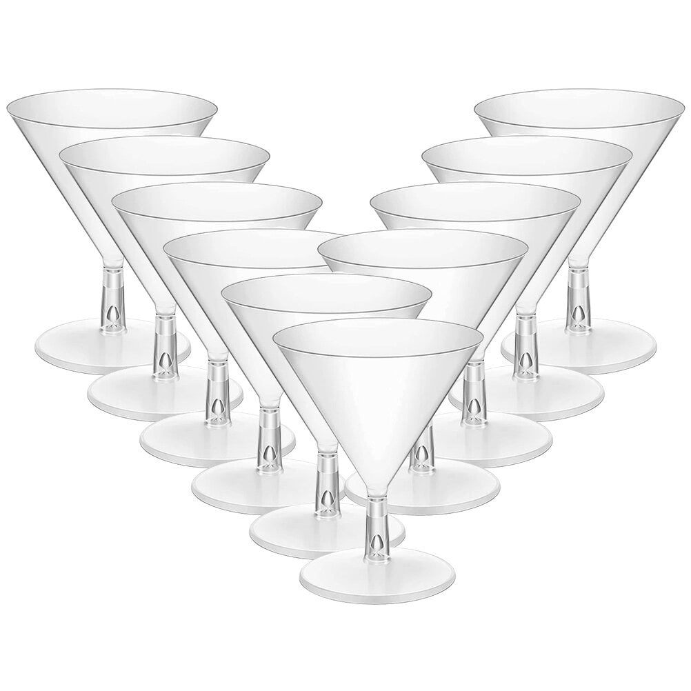 10pcs Plastic Cocktail Glasses Wine Cup Champagne Glasses Martini
