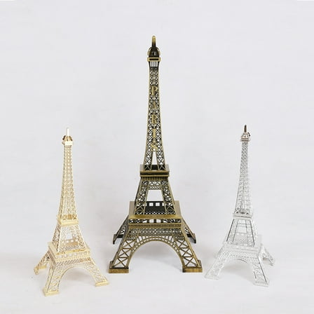 WHAMVOX Eiffel Tower Figurine Metal Statue for Home Desk Decoration Alloy Coffee Color 15cm