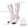 thumbnail image 4 of Fotbe Pink Butterflies (2) Calcetas Divertidas Estampadas para Hombre y Mujer, Calcetas de Algodón hasta la Rodilla para Caminar, Correr, Enfermería y Embarazo, 4 of 6