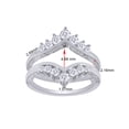 thumbnail image 3 of Round Shape White Cubic Zirconia Chevron Enhancer Guard Ring 10k White Gold Ring Size - 9, 3 of 3