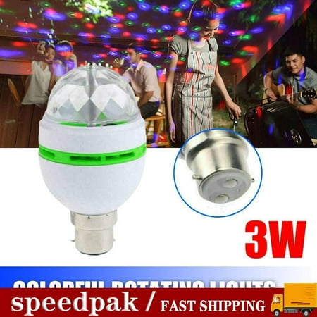 

LED Rotating Disco Light Bulb RGB Projector Multi Coloured Lamp Bayonet H1J3