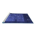 thumbnail image 2 of Ahgly Company Machine Washable Indoor Square Abstract Blue Contemporary Area Rugs, 5' Square, 2 of 4