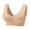 Beige, variant on Gyexs Women's Front Closure Bra Comfortable Tank Top Style Soft Cup Wireless Support for Mature Age, Beige, Size XXL