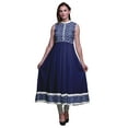 thumbnail image 1 of Bimba Check Button Down Dress Print Mandarin Collar Roll Up Sleeves Shirt Dress-Large, 1 of 5