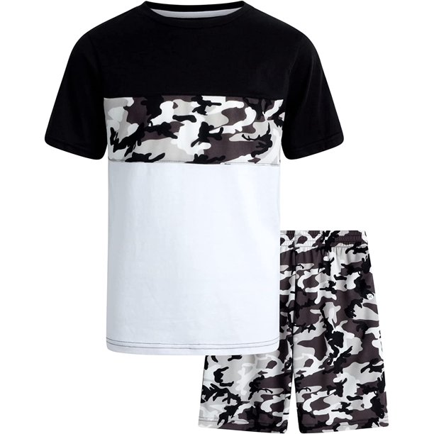RBX Boys' Activewear Short Set Short Sleeve TShirt and Gym Shorts