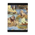 thumbnail image 3 of Psesaysky Stretch Polyester Kids Trifold Wallet with Hook and Loop Fasteners Zipper Children's Wallet for Outdoor, Wild Horse Herd Landscape Print Trifold Card Wallet, 3 of 5