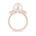 thumbnail image 2 of ANGARA Freshwater Cultured Pearl Bypass Ring with Diamond Trio in 14K Rose Gold for Women | June Birthstone, Birthday, Anniversary, Jewelry Gift for Women | Pearl Ring, 2 of 9
