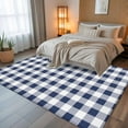 thumbnail image 5 of 5x7 Area Rugs, Navy Blue White Plaid Non-Skid Rubber Backing Large Rectangle Rugs - Living Room Bedroom Home Office, Farmhouse Checkered Buffalo Indoor Floor Mat Carpets Washable Rug, 5 of 9