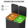 thumbnail image 4 of HOMCOM Kitchen Garbage Bin, 2 x 7.9 Gal Trash Can with Foot Pedal, Black, 4 of 10