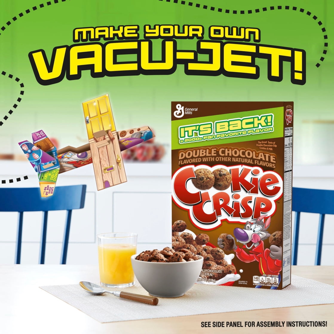 Cookie Crisp Breakfast Cereal, Double Chocolate Chip Cookies Taste, 18.3 oz