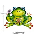 thumbnail image 2 of Wrought Iron Wall Art Frog Home Garden Decor Metal Hanging Ornament with Floral Design for Indoor Outdoor Patio Fence Decoration(Green), 2 of 2