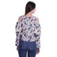 thumbnail image 4 of Moomaya Printed Casual Long Sleeve Tops Women Cold Shoulder Ruffle Sleeves Top, 4 of 4