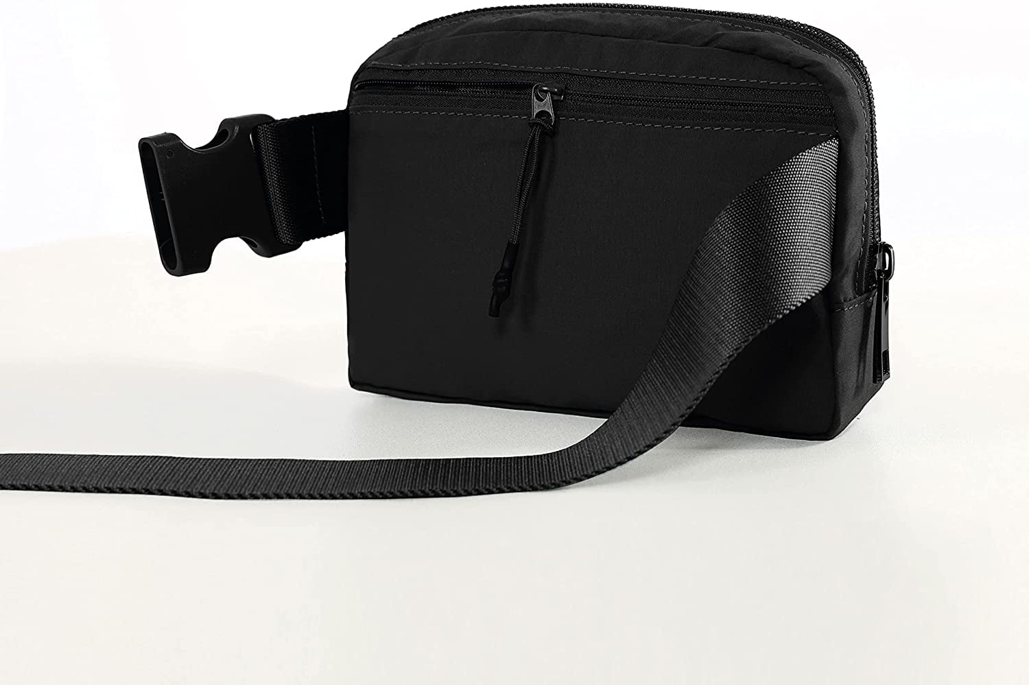 Anywhere Belt Bag with Adjustable Strap Small Waist Pouch for Running  Travelling Hiking Shopping with BONUS Black Key Wallet (Jet Black)