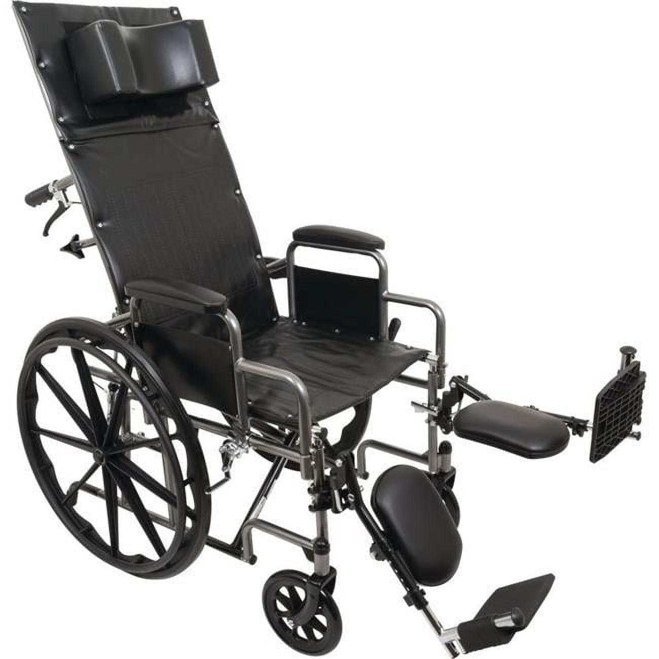 Roscoe Medical WCR2218E 22 x 16 in. Reclining Wheelchair Removable Desk Arms & Elevating Legrestss