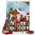 thumbnail image 2 of Christmas Cow Shower Curtain, Farm Xmas Tree Light Balls Snowflake Winter Waterproof Fabric Shower Curtains with 12 Hooks, Bathroom Curtain Set for Bathroom Accessories Decor, 72 x 84 Inches, 2 of 9