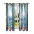thumbnail image 7 of Yayeee Window Curtains Light Filtering 63"x52" Grommet Panel Pair Home Living Room Decor, Blue Sea, 7 of 7