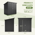 thumbnail image 3 of 6 x 4 ft Outdoor Storage Shed with Floor Base, Lockable Door,  Tool Shed with Air Vent for House Backyard Patio Lawn, Black, 3 of 12