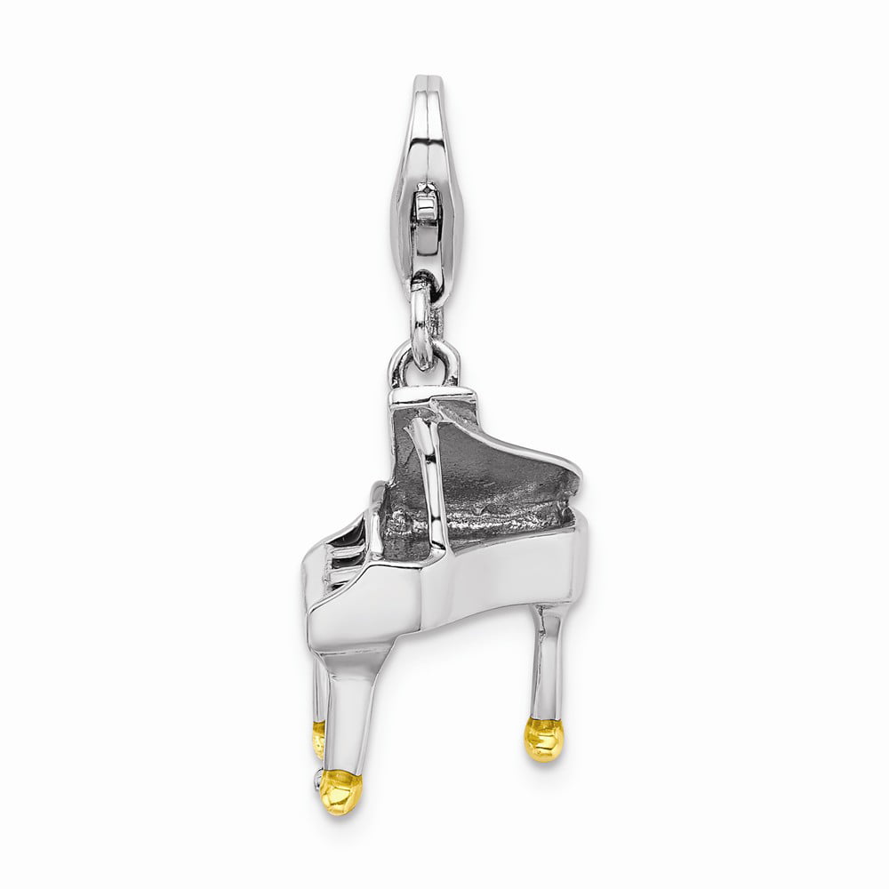 37mm Silver Yellow Plated Sailboat Charm