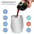 thumbnail image 2 of Stainless Steel Insulated Wine Tumbler - White by Chillout Life for Unisex - 4 x 12 oz Tumbler, 2 of 4