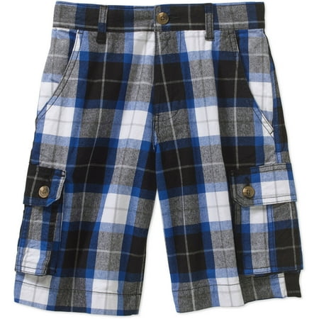 Boys' Plaid Cargo Shorts