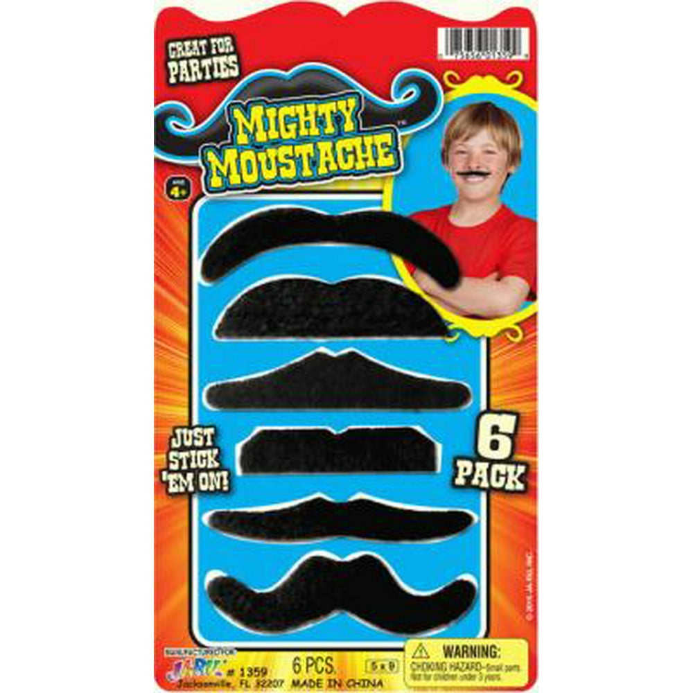 Fake Mustache 6Pk Toy410, PartNo 1359, by JaRu Inc., Toys, Rack Toys