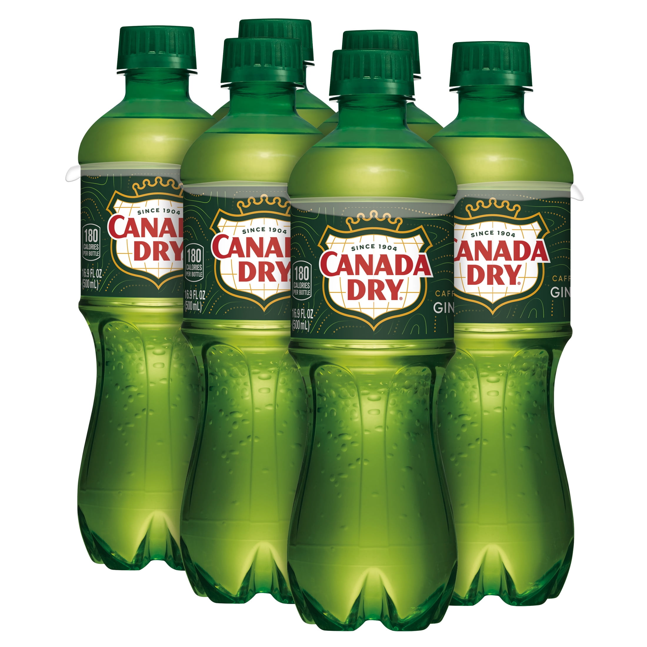 Canada Dry Caffeine Free Ginger Ale Soda Pop, 16.9 fl oz, 6 Pack Bottles