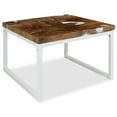 thumbnail image 2 of vidaXL Table Basse Résine de Teck 60x60x40 cm Blanc et Brun, 2 of 5