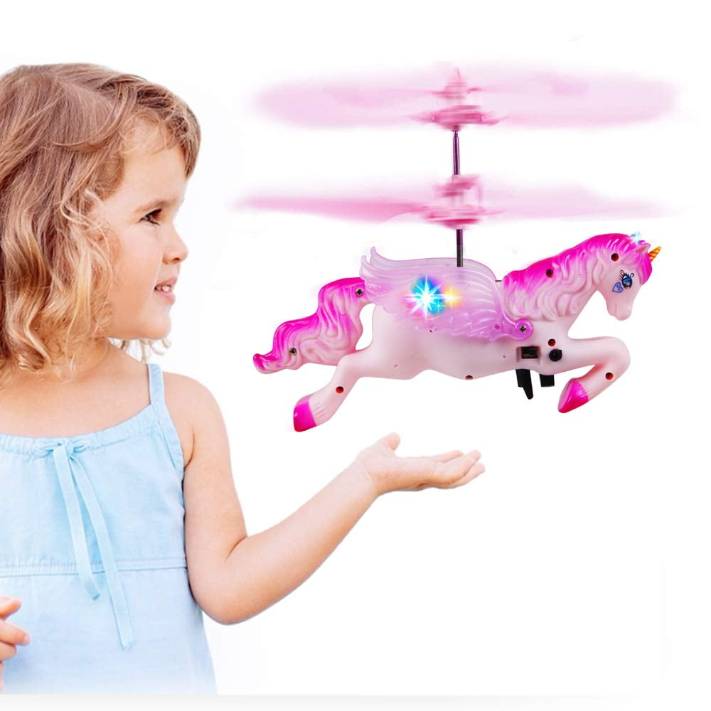 Drone Flying Unicorn Fairy Tale Toy Flying Helicopter Drone Ball Toy, Christmas Birthday Gift