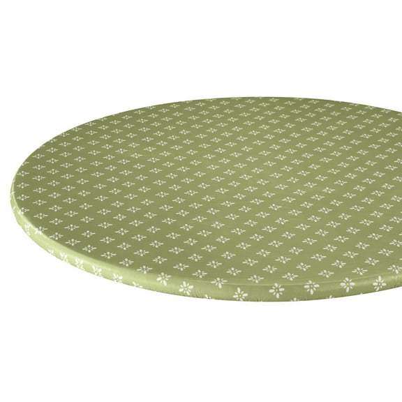 Heritage Vinyl Elastic Table Cover with Fleece Backing in 3 Sizes, Reusable