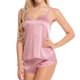 thumbnail image 3 of Conjunto de pijama sin mangas con tirantes y pantalones cortos con cuello en V para mujer, color rosa, L Monstrate AP001994-07, 3 of 7