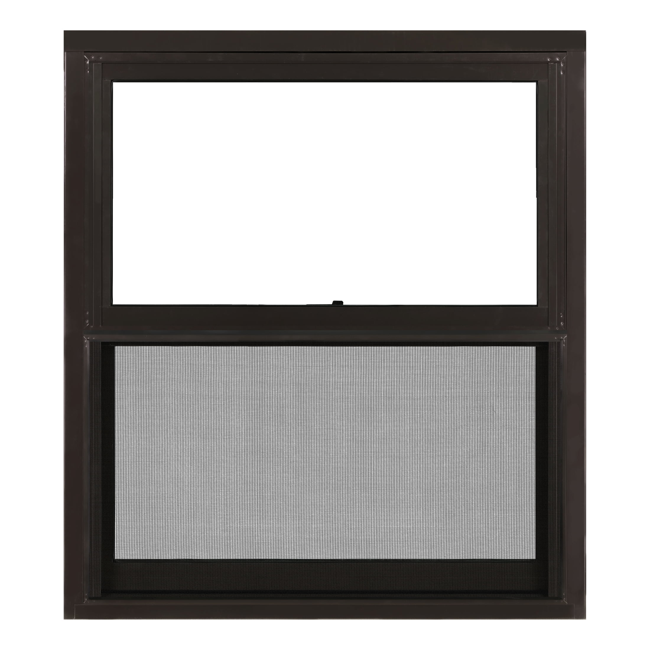 32 in. x 36 in. Bronze Aluminum Double Hung Double-Pane Insulated Window with Low-E Glass and Screen