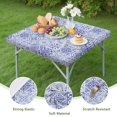 thumbnail image 4 of Blue Ethnic Geometric Pattern Square Fitted Tablecloth with Elastic Edge,Square Table Cover,Washable Elastic Table Cover for Home Kitchen Party Decor 36"x36", 4 of 6