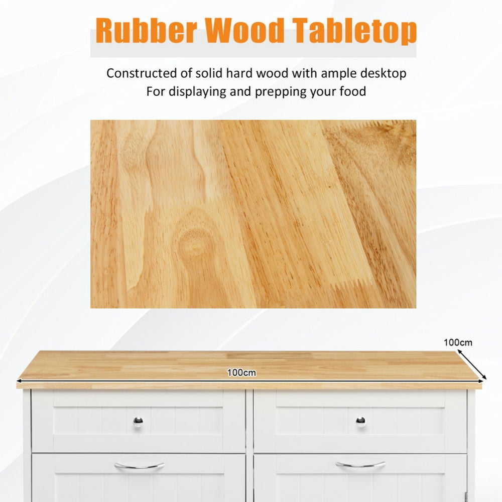 Finihen Kitchen Storage Cabinet, Buffet Sideboard, Rubber Wood Kitchen Trash Cabinet with Single Trash Can Holder and Adjustable Shelf, for Dining Room, Kitchen, Living Room, White Finihen Kitchen Storage Cabinet, Buffet Sideboard, Rubber Wood Kitchen Trash Cabinet with Single Trash Can Holder and Adjustable Shelf, for Dining Room, Kitchen, Living Room, White